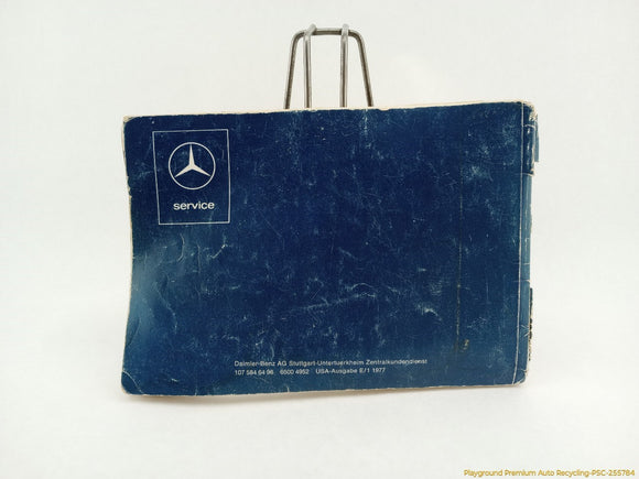 Mercedes 450SL Owner's Manual