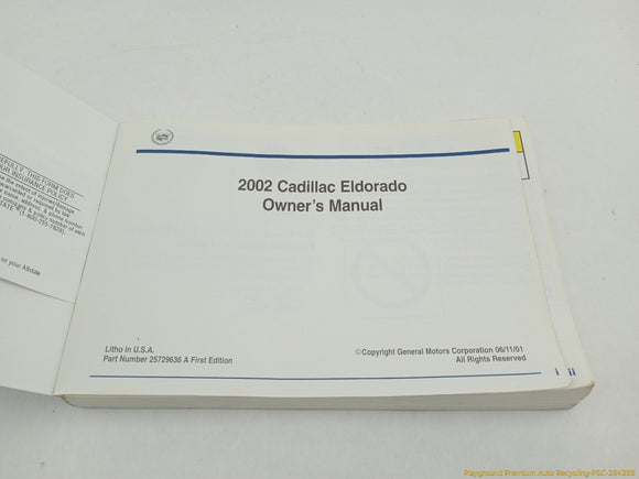 Cadillac Eldorado Owner's Manual