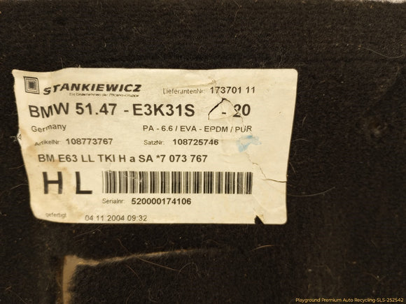 BMW 645CI Rear Carpet