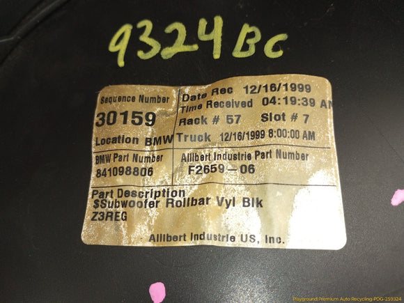 BMW Z3 Rear Center Console Storage Compartment Speaker Trim