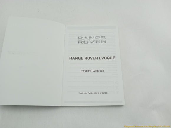 Land Rover Evoque Owner's Manual