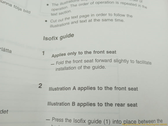 Volvo V70 Isofix Booster Seat Bracket