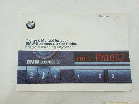 BMW 323i Owner's Manual
