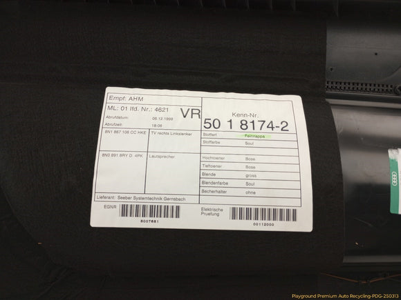 Audi TT Passenger Right Front Door Trim