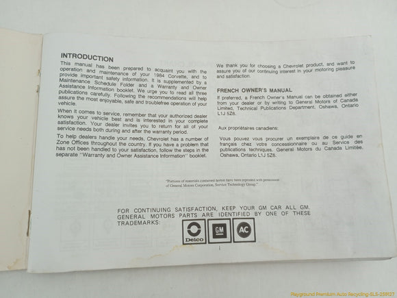 Corvette C4 Owner's Manual
