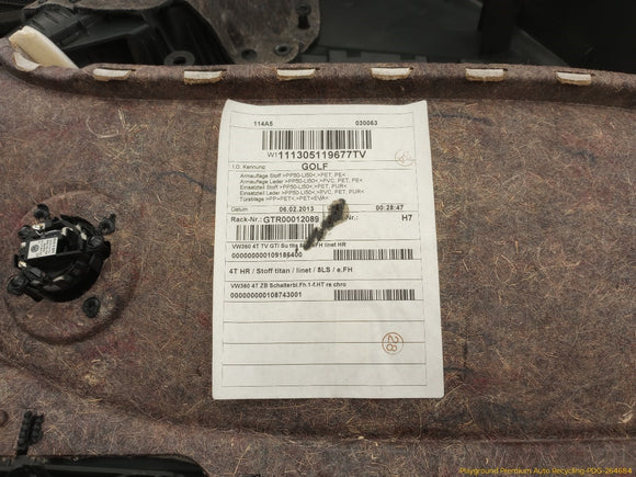 Volkswagen GTI Passenger Right Rear Door Trim