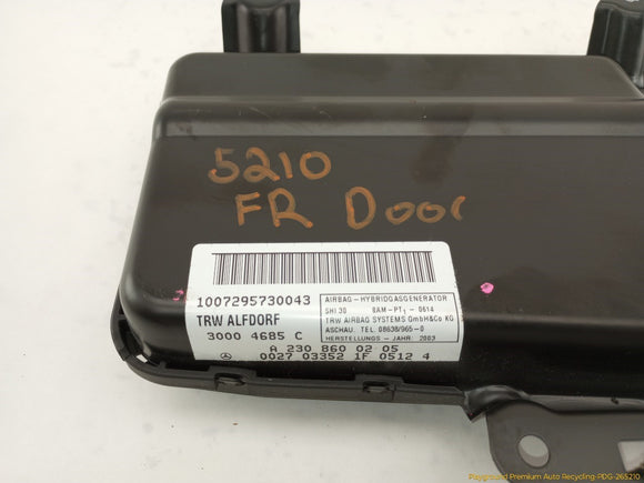 Mercedes SL500 Passenger Right Front Door Airbag