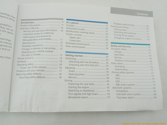 Mercedes SL500 Owner's Manual