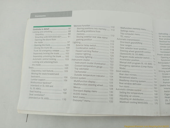 Mercedes SL500 Owner's Manual