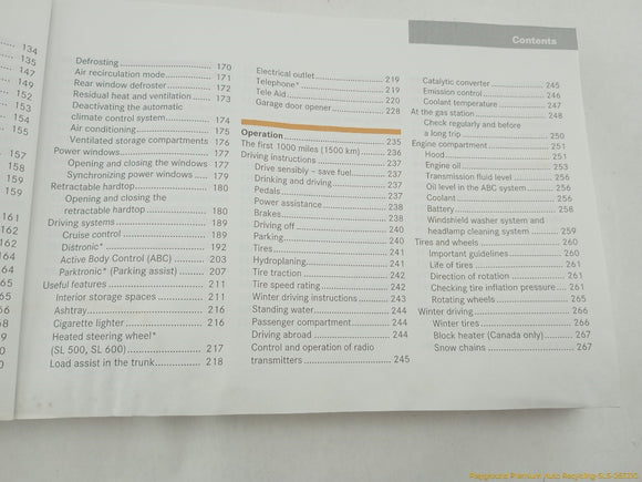 Mercedes SL500 Owner's Manual
