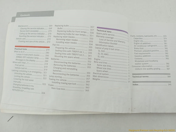 Mercedes SL500 Owner's Manual