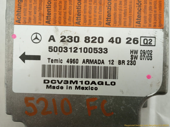 Mercedes SL500 Airbag Control Module